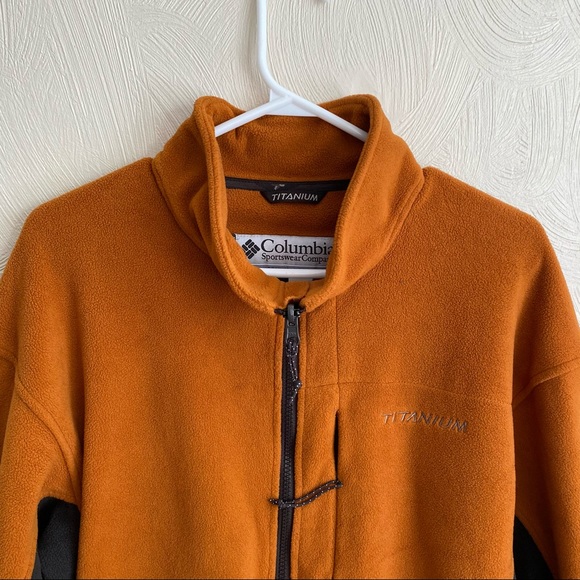 COLUMBIA Orange Fleece Jacket Titanium - Picture 3 of 14